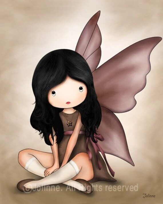 Guardian Angel Art print for girls room nursery decor archival digital illustration