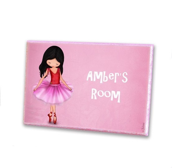 Art print and personalized door sign, angel , fairy , Kids room decor - Choose any image and door sign for a special price