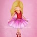 Children art print, Ballerina dancer art print, illustration for girls room, nursery decor,etsy childrens art, kids artwork, pink