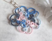Tatted Flower Pendant - Isabella - One Of A Kind