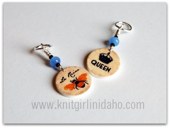 Queen Bee La Reine Stitch Markers (Set of 2)