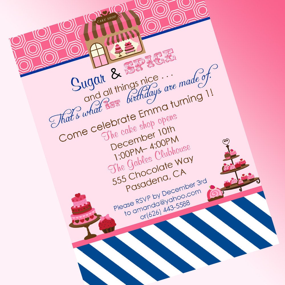 Sweet Shoppe Sugar and Spice Birthday Invitation - DIY PRINTABLE Invitation - By A Blissful Nest Il_170x135