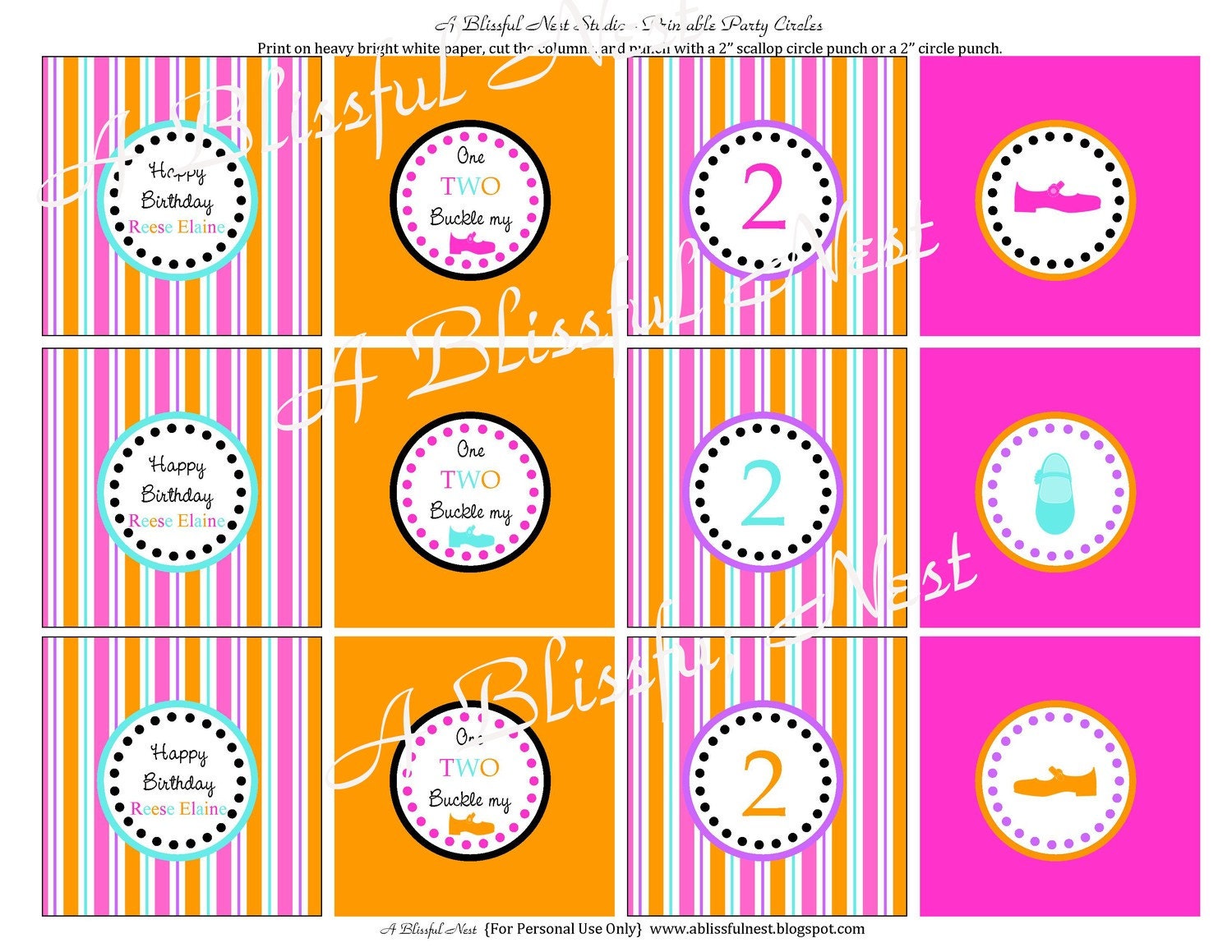 SHOE PARTY - Mary Jane Shoe - Printable Cupcake Toppers - By A Blissful Nest Il_570xn