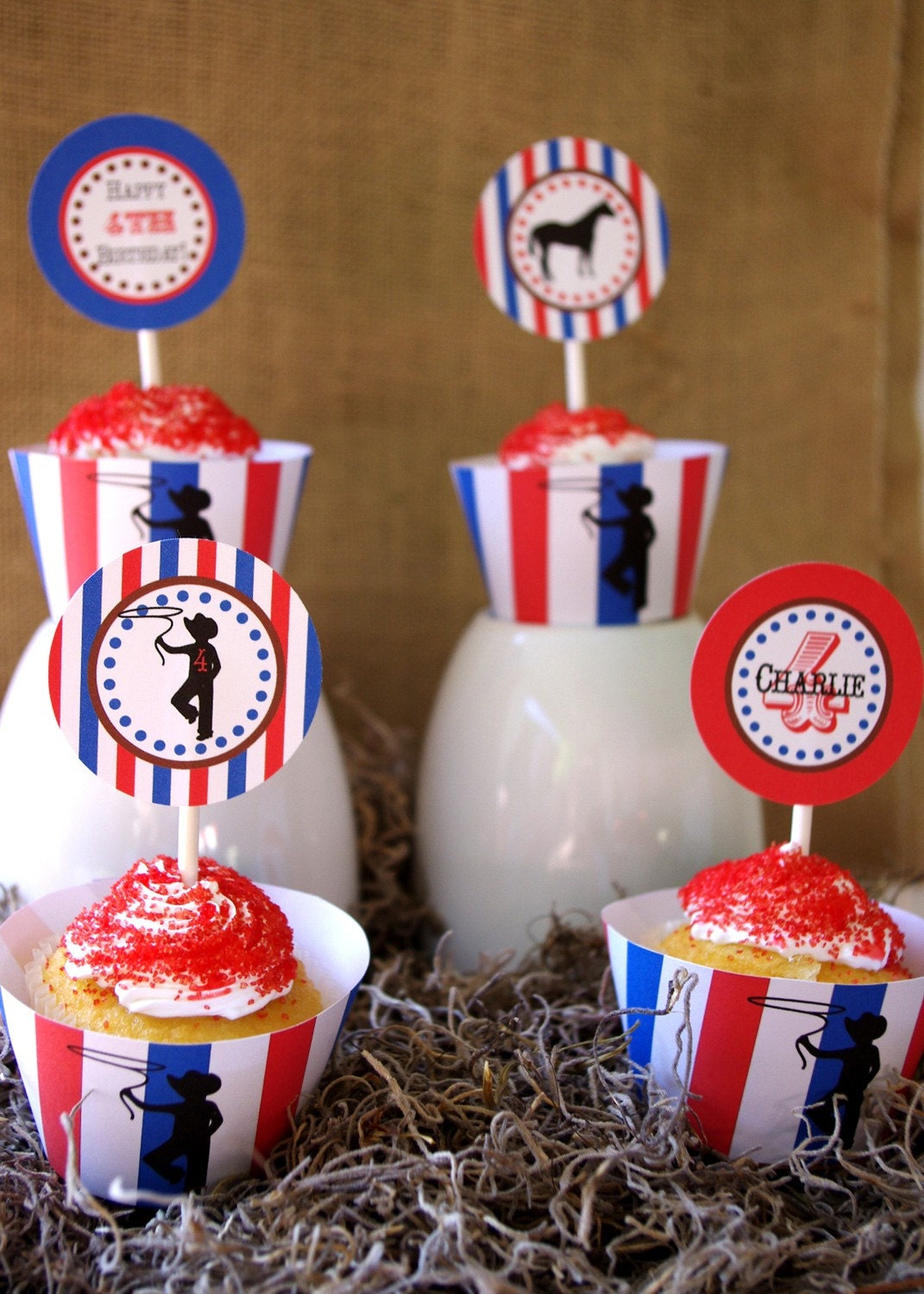 Cowboy Cupcake Toppers Party Circles - PRINTABLE - By A Blissful Nest Il_570xn