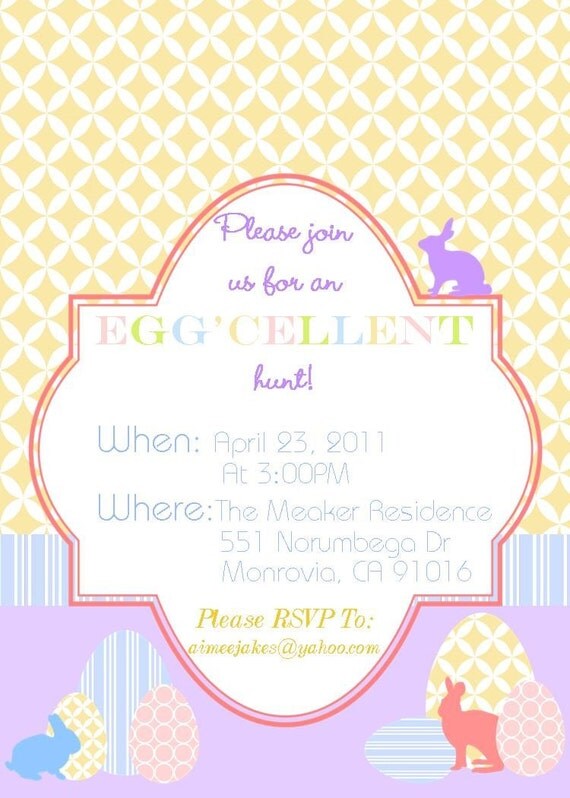 Modern Easter Party Invitation-Printable Party Invitation- By A Blissful Nest Il_570xn