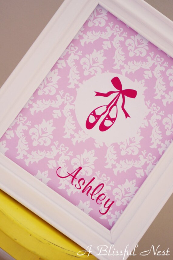 Ballet Art Print - PRINTABLE - Poster - By A Blissful Nest - Custom Pattern, Color and Font Il_570xn