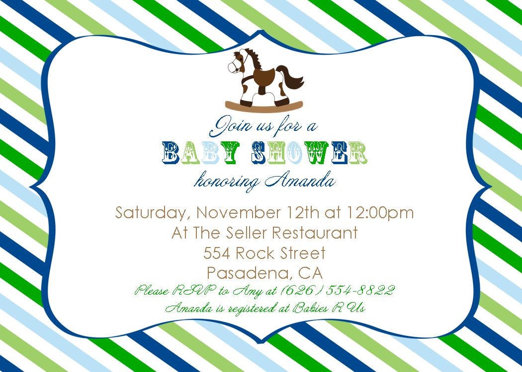 Baby Shower Rocking Horse Invitation - PRINTABLE - By A Blissful Nest Il_570xn