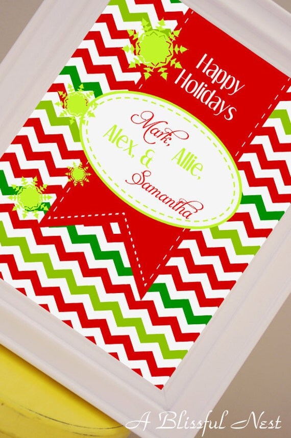 Christmas Personalized Print - Holiday Art - Poster - PRINTABLE - By A Blissful Nest Il_570xn