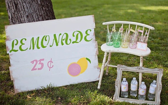 Pink Lemonade Stand Birthday Party Decorations - PRINTABLE - Party Collection Package - By A Blissful Nest Il_570xn