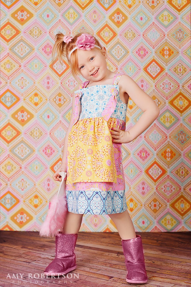 SALE - Spring Sunshine Apron Knot Jumper - Size 3T Ready To Ship - SALE
