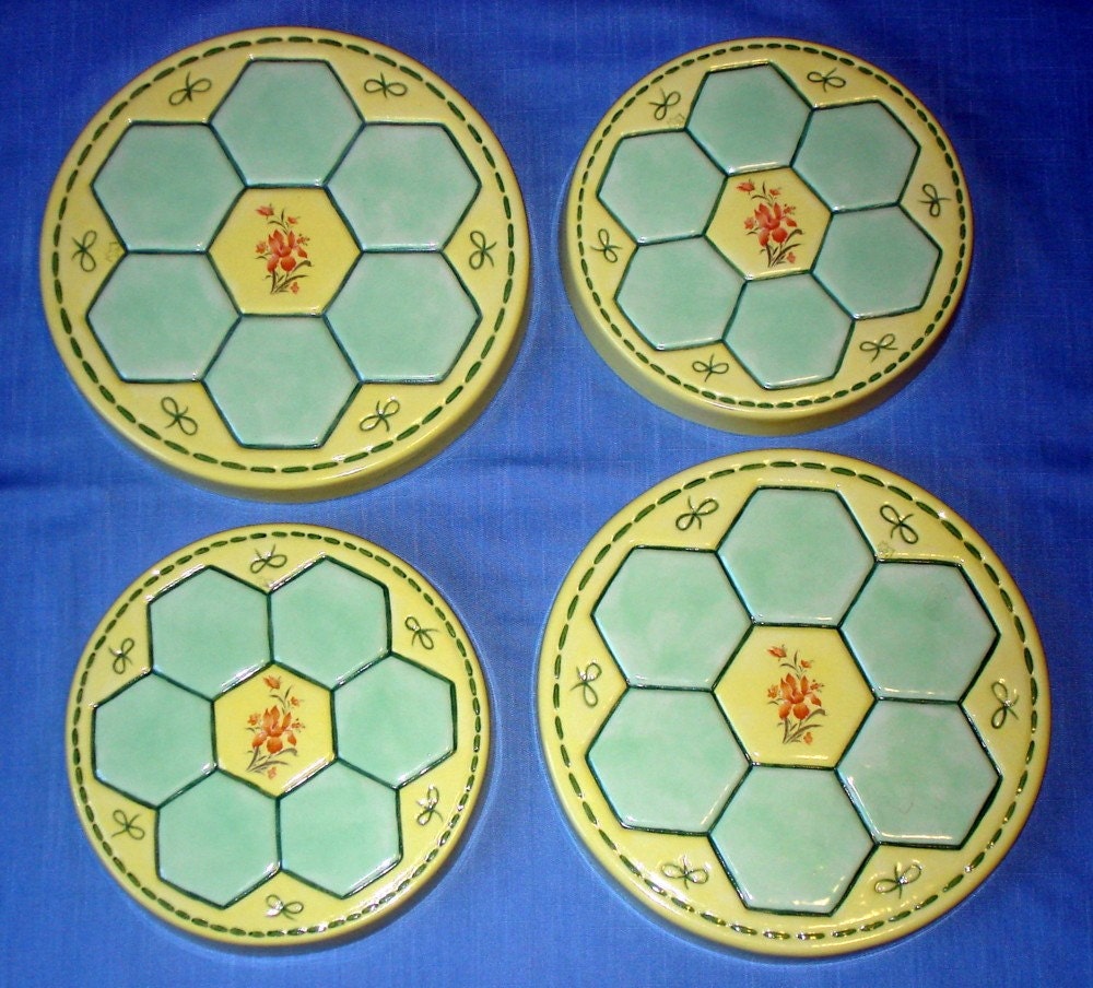 Ceramic Stove Burner Covers Quilted Design by GoatieGifts on Etsy