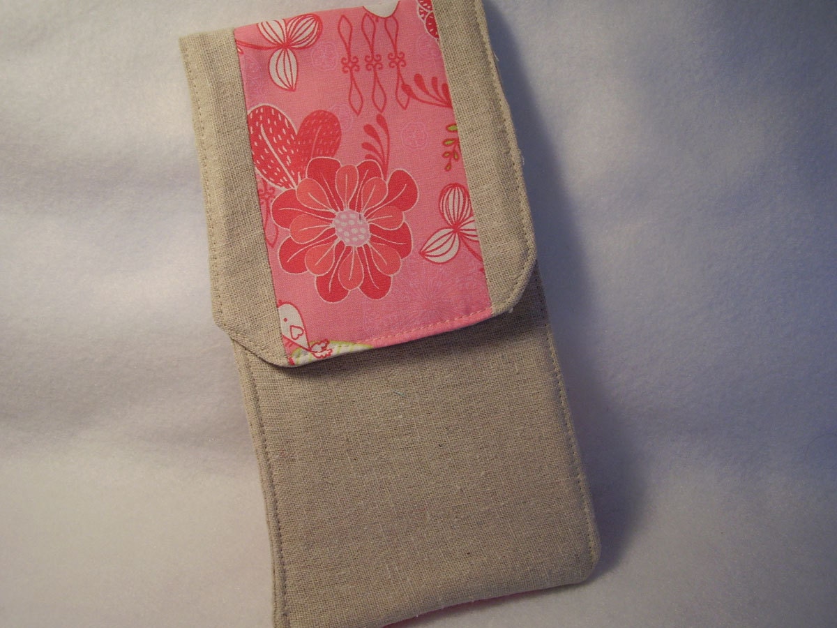 Pink and Cotton Knitting Needle Case Circular - Double Needle Case - Croceht Hook