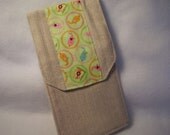 Lime Green  and Cotton Knitting Needle Case Circular - Double Needle Case - Croceht Hook
