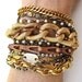 Multi Strand Bracelet Gold Mixed Metal Vintage Chunky Copper Cuff with Rhinestones and Pearls Bridesmaid Bracelet - Golden Ticket Bracelet