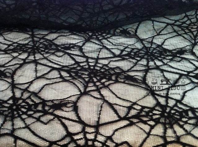 Fat Black Spider Lace Fabric