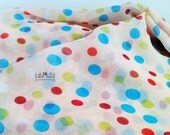 SALE 1/2 yard Chiffon Fabric Colorful large dot on Peach background