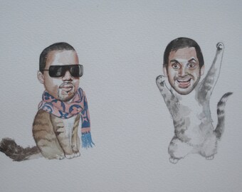 Aziz Ansari and Kanye West as best friend cats