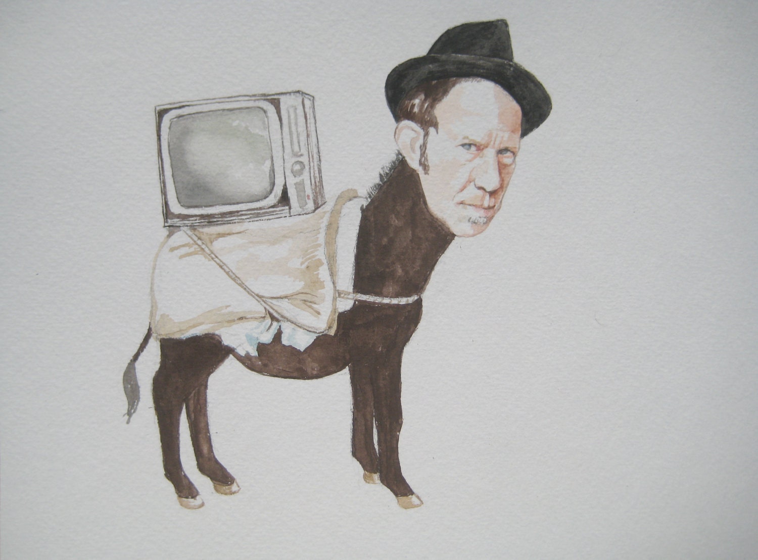 Tom Waits as a donkey hauling a Television in Istanbul