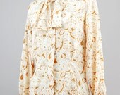 1980s Evan Picone lacework patterned blouse / small