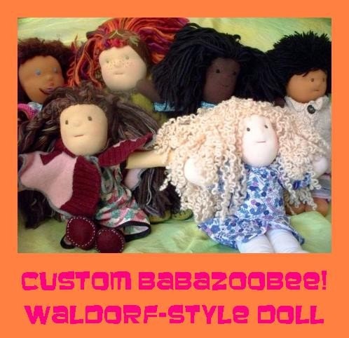 Custom 15 inch Waldorf inspired Doll