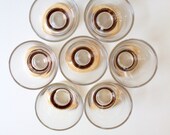 Mid Century Cocktail Gold Trimmed Glasses by Anchorglass - Set of 7