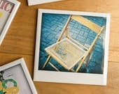 Polaroid Ceramic Coaster - Yellow Abandoned Chair