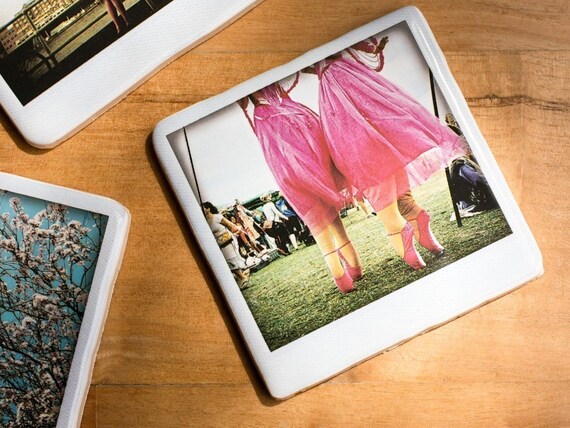 Polaroid Ceramic Coaster - Pink Fairies