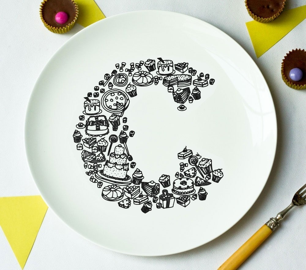 C for Cake Alphabet Plate