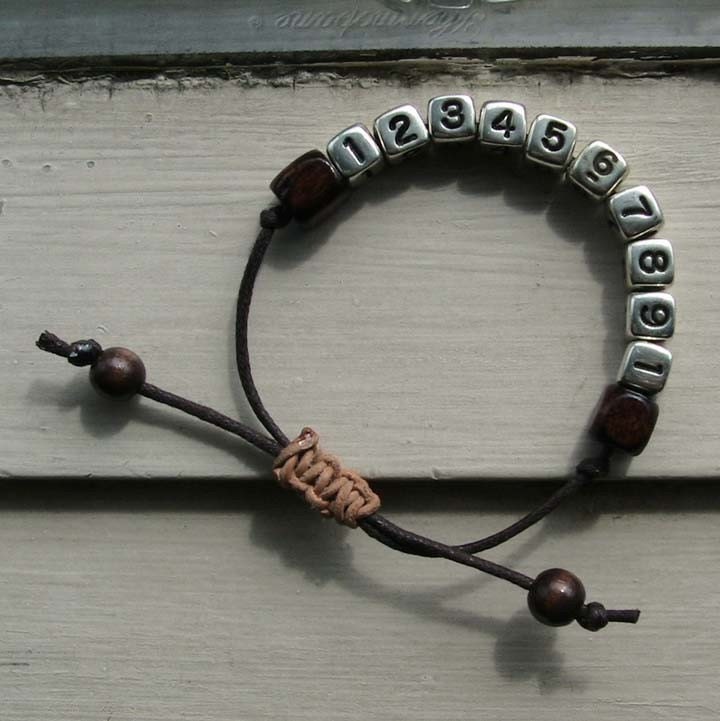 Knotted Phone Number Bracelet B006