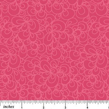 Emma By Northcott Fabric Hot Shocking Magenta Pink Damask Floral Scroll Tonal
