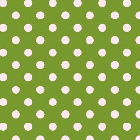 Dot to Dot .5 cm Polka Dots Fabric Moss Green White