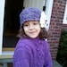 Girls purple Hat with a big white  flower/custom order can be made for toddler,teens,women