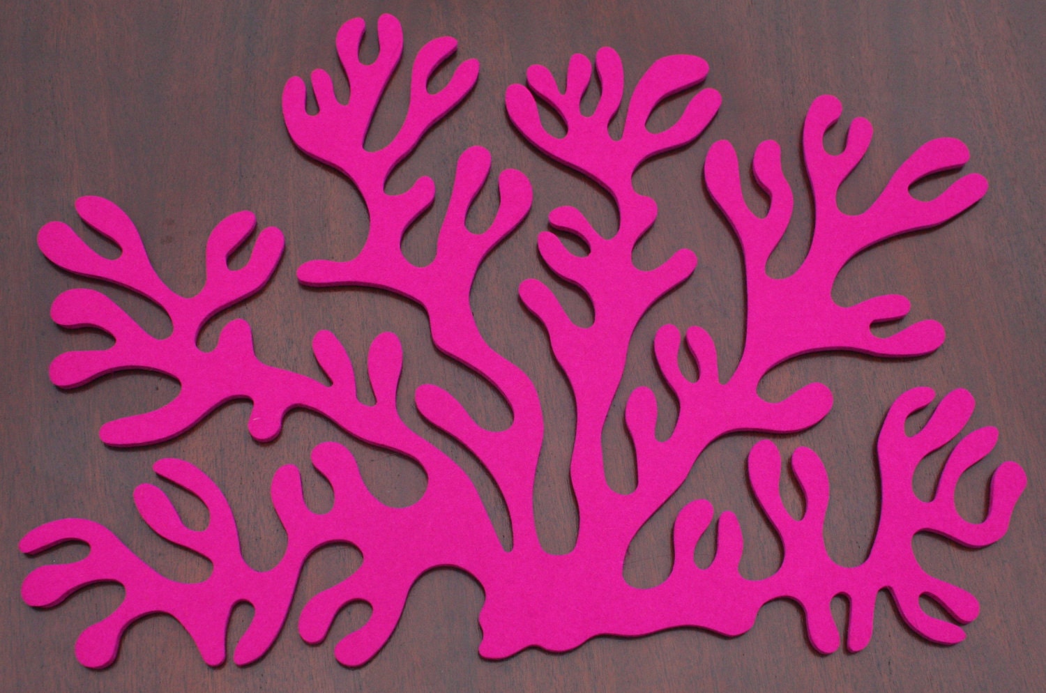 Antler Coral Placemat Wool Felt 5mm 1 Set of 4- Magenta