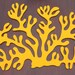 Antler Coral Placemat Wool Felt 5mm 1 set of 4- Yellow