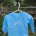 Toddler T-Shirt: Turquoise Blue with Batik Dog, Long Sleeves (18 months) READY TO SHIP