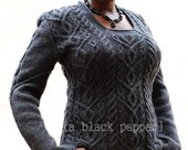 Cable Pullover Sweater - Knitting PDF Pattern - Lillian Sweater - Original design by A BLACK PEPPER