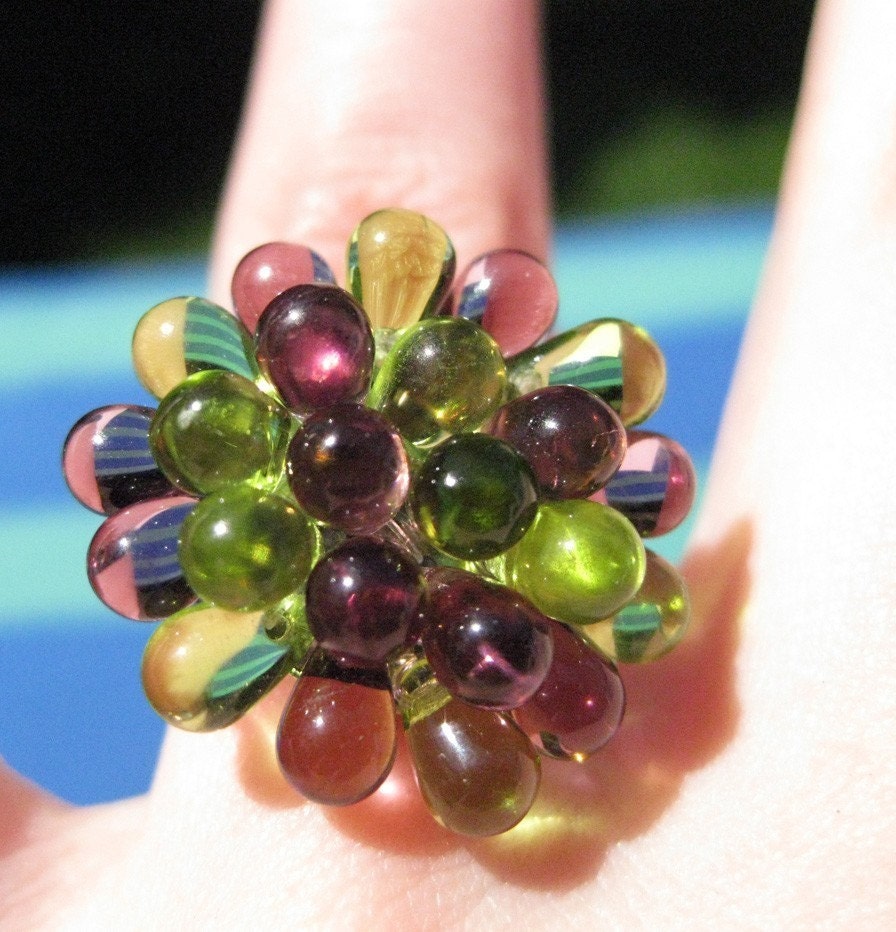 Purple and Green Chrysanthemum Ring