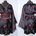 Gothic Lolita Kimono Dress Cosplay Costume Black and Red
