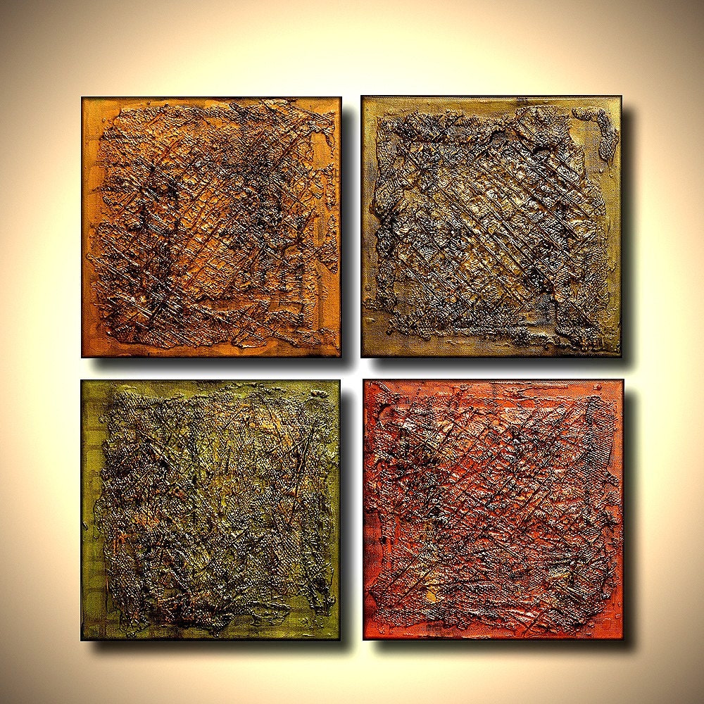 Deja vu 24 x24 x.75 original abstract painting, wall art, art on canvas, 3D Rich Textured-Golden Metallic