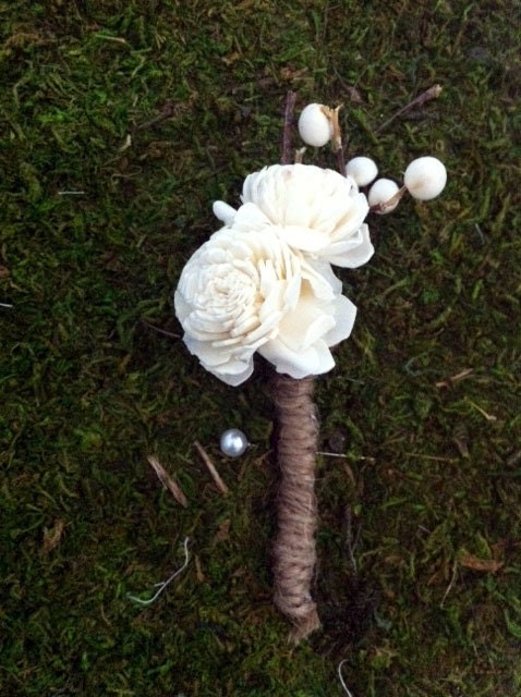 Balsa Wood Flower Mini Boutonniere