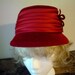 Vintage Hat by Mary Corene New York, Red Velour