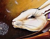 Wishing Adeline and the Shooting Stars  by Shanna Trumbly - Canvas Giclee Print 11  3/4 inches x 36 inches