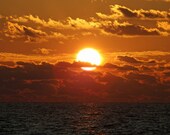 nautical ocean sea beach water orange - "Tampa Sunset" 8x10 photograph