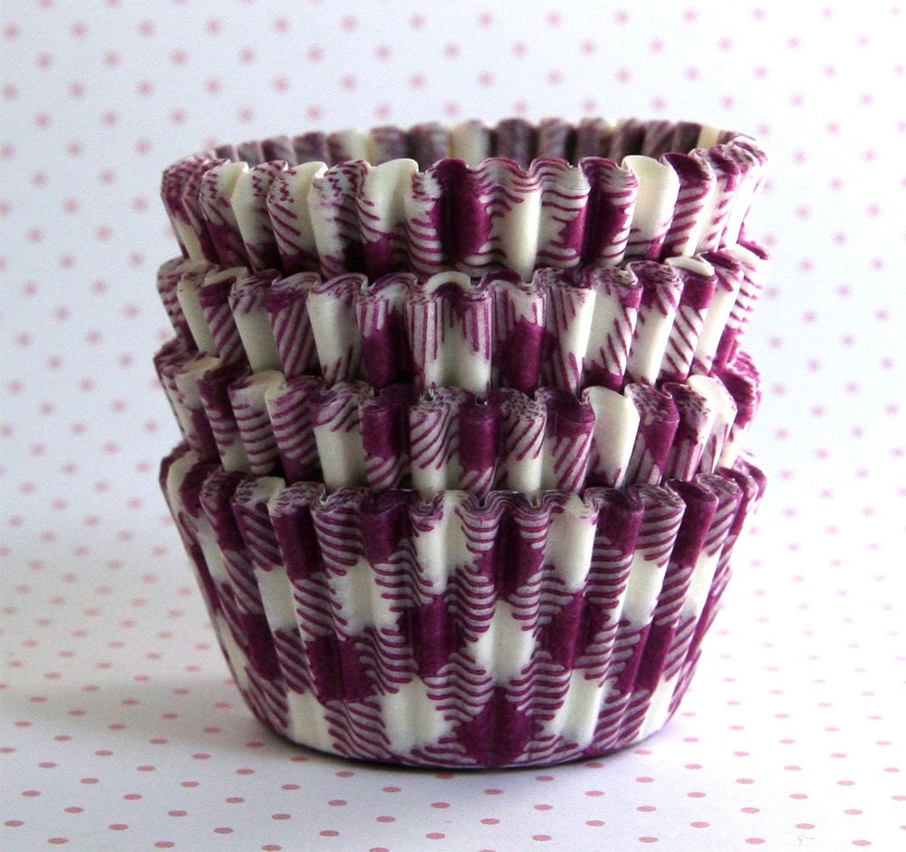 MINI Purple Gingham Cupcake Liners (60)
