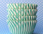 MINI Aqua Green Striped Cupcake Liners (60) Il_170x135
