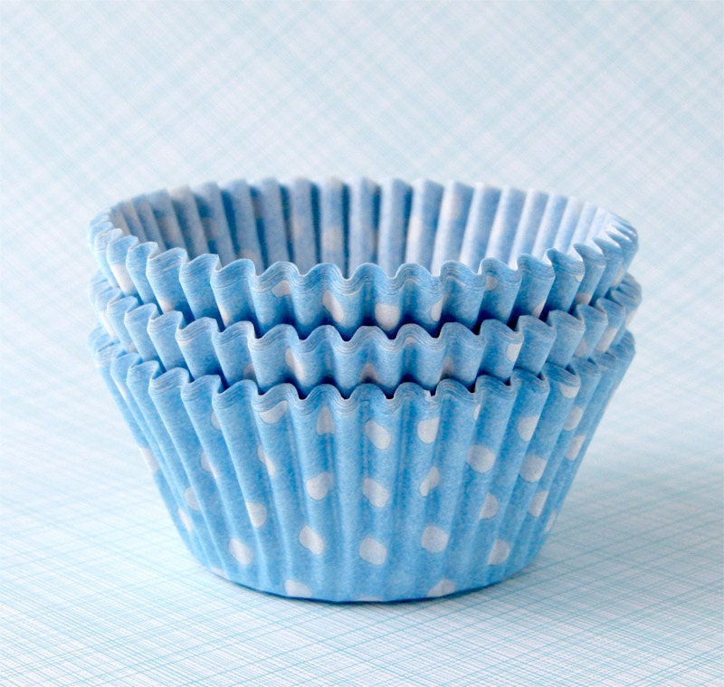 Light Blue Polka Dot Cupcake Liners Baking Cups (45) Il_170x135