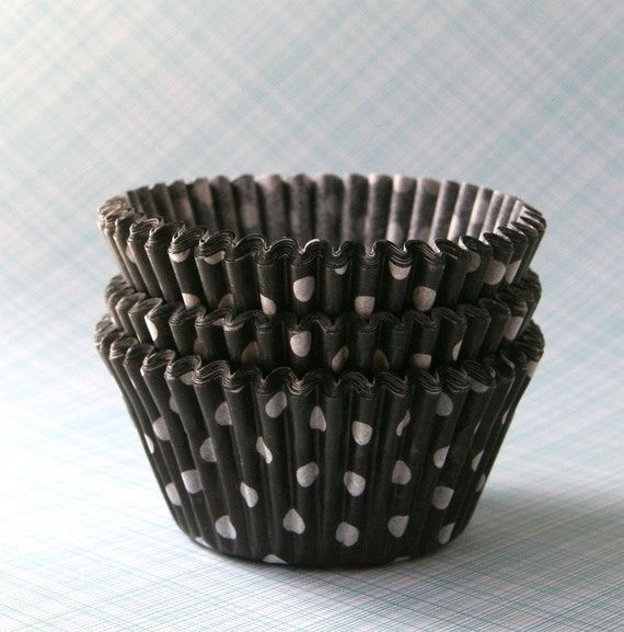 Black Polka Dot Cupcake Liners (45) Il_570xn