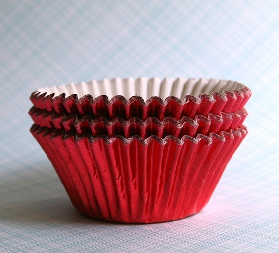 Red Foil Cupcake Liners (45) Il_570xn