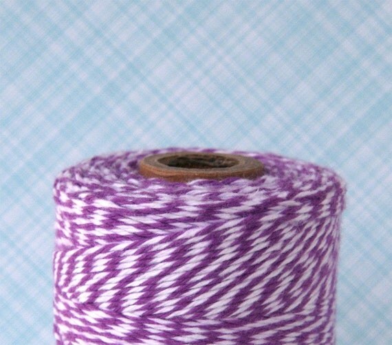 Purple Bakers Twine - Lilac Purple and White Stripe Bakers Twine (240 yard spool) Il_570xn