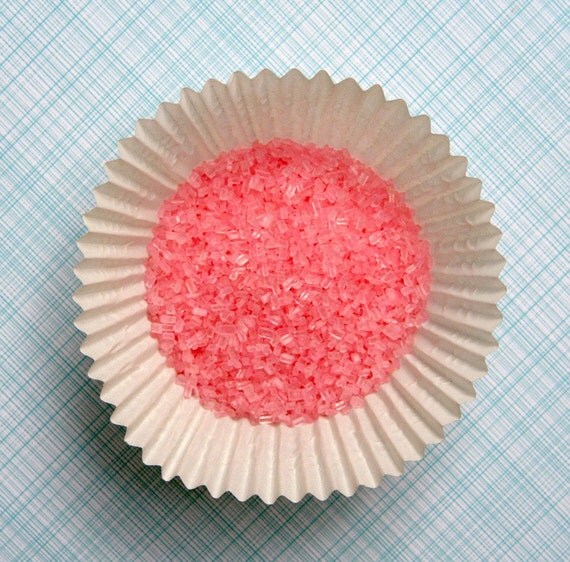 Pink Crystal Sanding Sugar for Decorating Cupcakes, Cookies and Cakes (4 ounces) Il_570xn